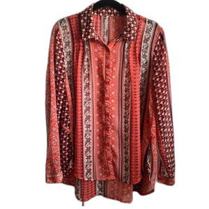 Free People Moonlight Miles Sheer Floral Print Button Down size XS